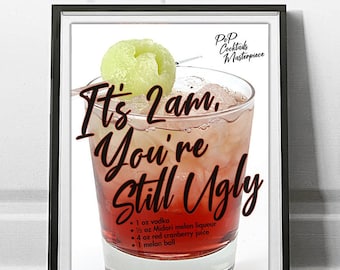 Classic Cocktails Print, Cocktails Poster, Cocktails Art, Cocktail Gifts, Cocktail Lover Gift, Cocktail Guide, Cocktail Menu, Kitchen Art