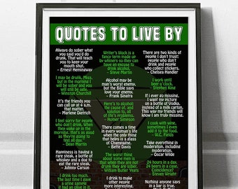 Personalized Quotes to Live By Drink Bar Poster