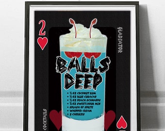 Balls Deep - Pop Cocktails Gladiator Poker Drink Poster
