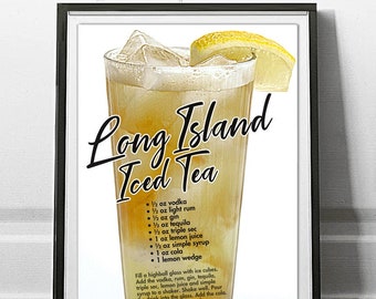 Long Island Iced Tea Cocktail Poster by Pop Cocktails