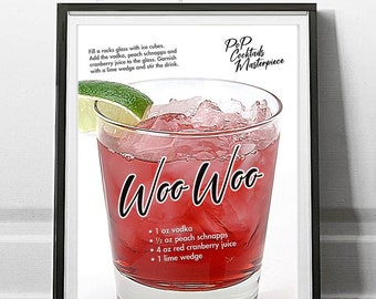 Woo Woo Cocktail Poster Drink by Pop Cocktails