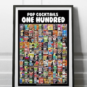 Pop Cocktails One Hundred Cocktail Poster - digitaler Download