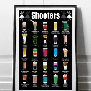 Shots & Shooters Cocktail Poster by Pop Cocktails