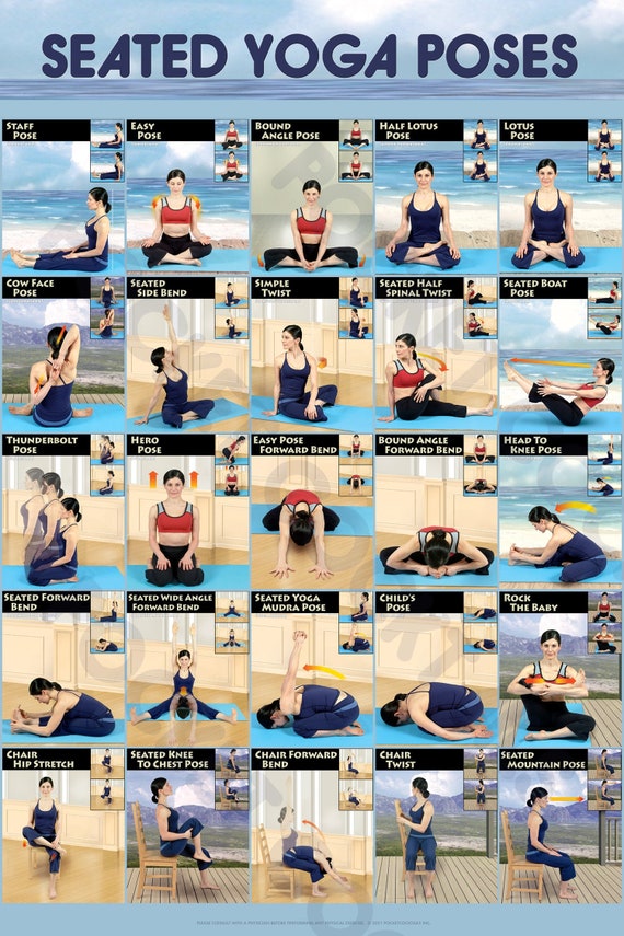 Yoga Poses Seated 25 Large Ashtanga Yoga Cards Print, Wall Art, Home Decor  -  Denmark