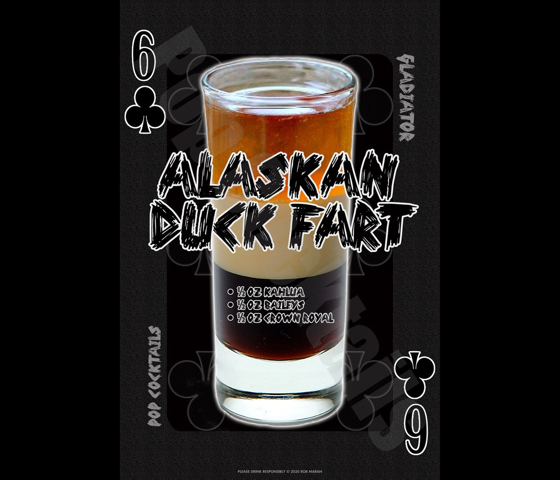 Alaskan Duck Fart Cocktail Poster Etsy