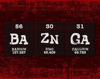 Bazinga Big Bang Theory Periodic Table Poster, Wall Decor Print