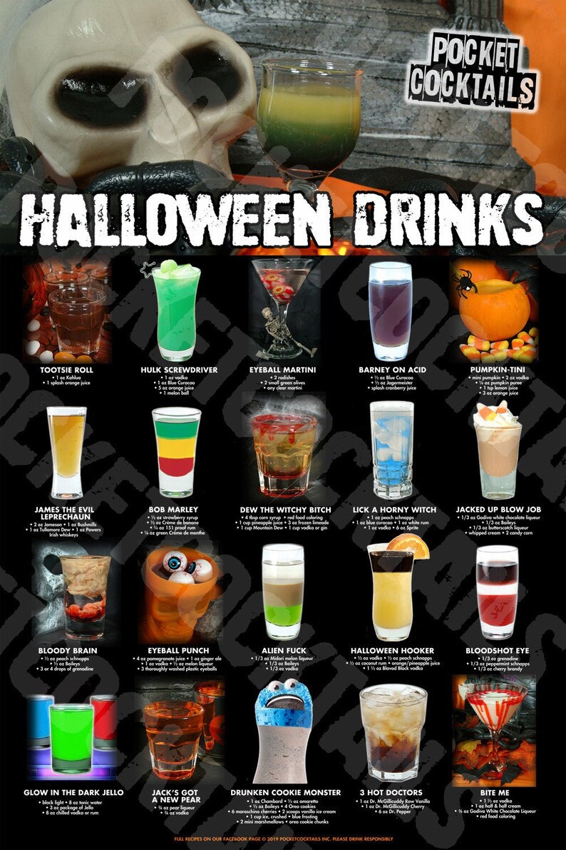 100+ Halloween Drinks eBook AND 2 Posters Digital Download