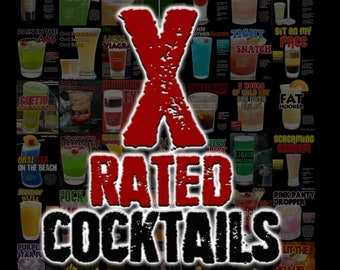 X Rated Cocktails Poster & Guide | Over 100 Drinks!