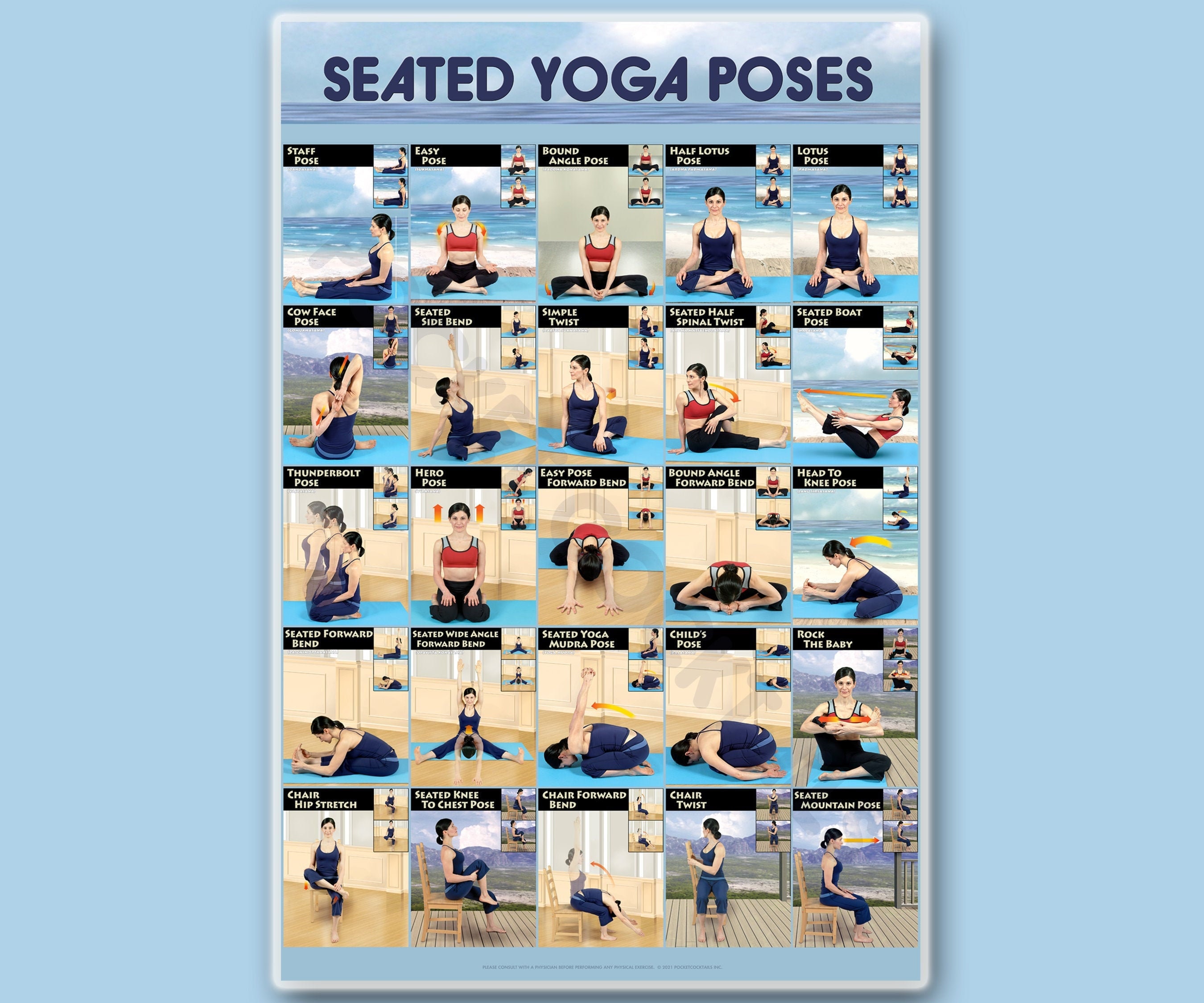 yoga poses seated 25 large ashtanga yoga cards print wall etsy ireland