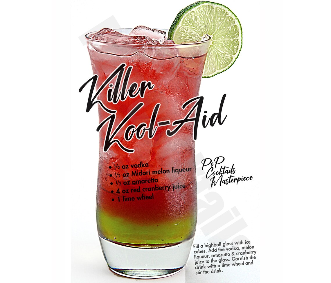 Killer Koolaid Drink Cocktail Poster by Pop Cocktails Etsy UK