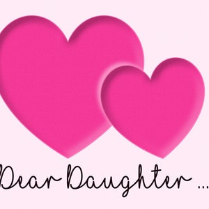 Dear Daughter Card AND Two Genuine Black Lava Bracelets Set - Turn Key I Love You Cadeau