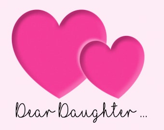 Dear Daughter Card AND Two Genuine Black Lava Bracelets Set - Turn Key I Love You Gift