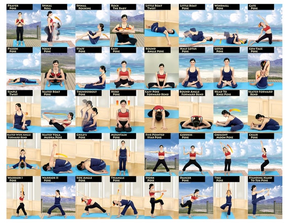 Yoga Poses, 80 Printable Asanas -  Singapore