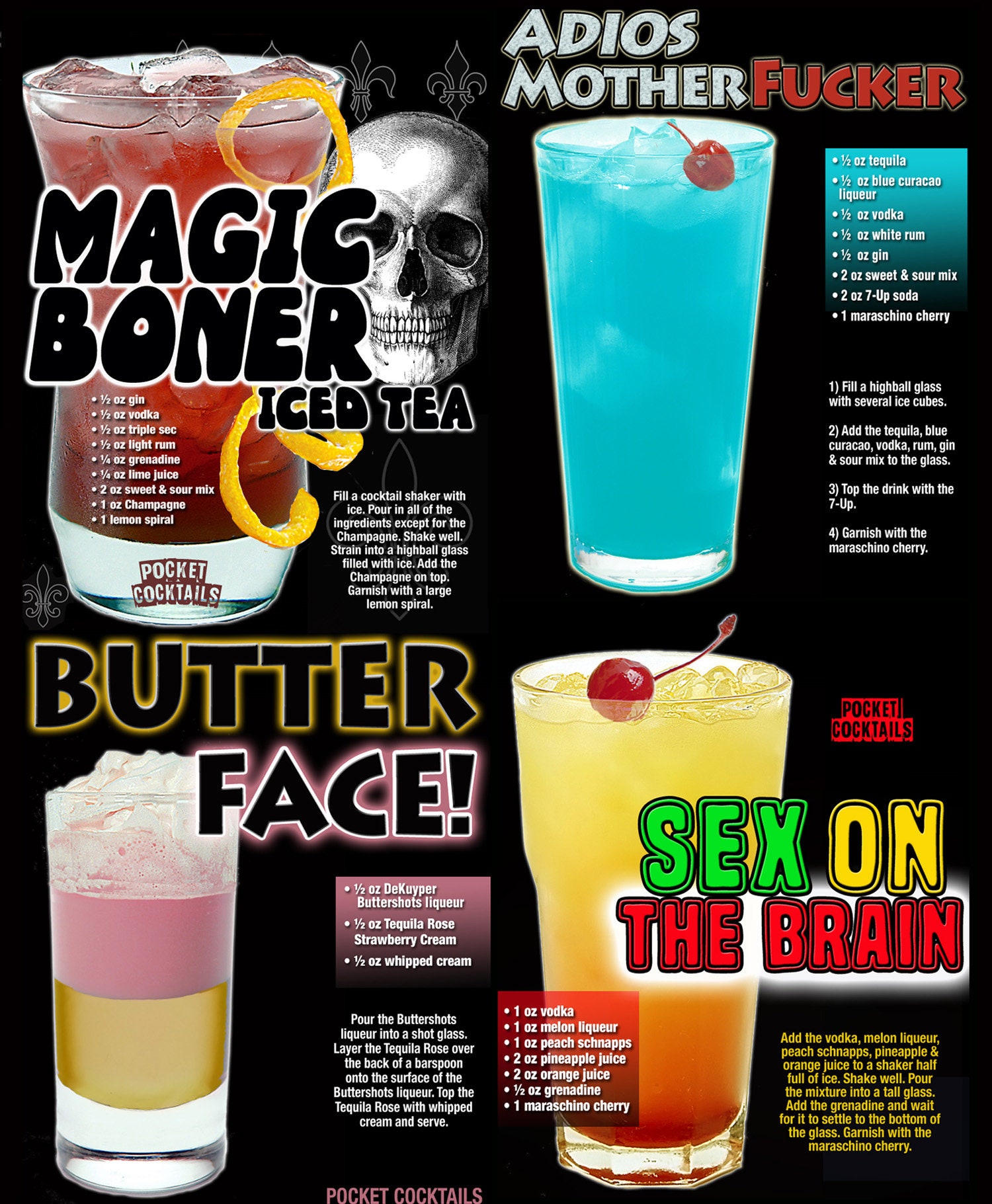 X Rated Cocktail Poster X Rated Drinks Guide Personalized Etsy UK