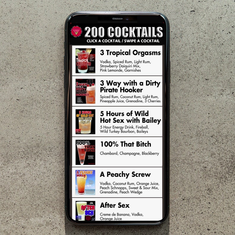 200 Drinks Cocktail QR Code Poster by Pop Cocktails Cocktail Etsy Canada