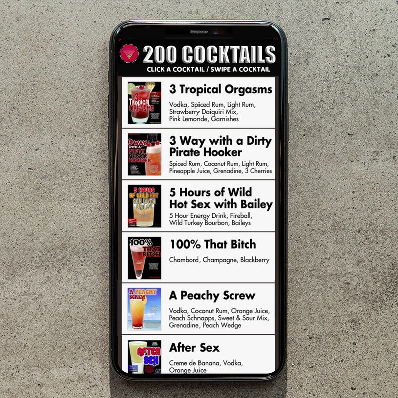 200 Drinks Cocktail QR Code Poster by Pop Cocktails Cocktail Recipes Wall Decor wall art image 8