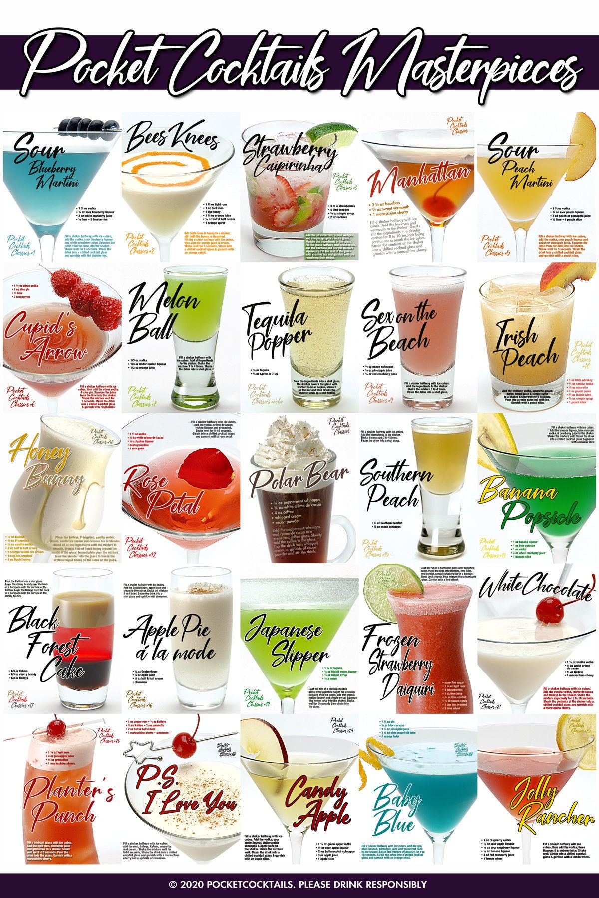 Pocket Cocktails Masterpieces Drink Collection Digital Etsy