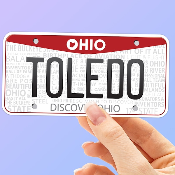 Toledo Ohio Bumper Sticker for Car, Northern Ohio License Plate Sticker for Hydroflask, Toledo Decal for Laptop, Lake Erie Souvenir