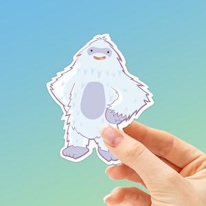 Confident Yeti Sticker, Cute Yeti Decal for Hydroflask Water Bottle or Laptop, Die Vinyl Cryptid Sticker for Sasquatch Fan, Snowboarder