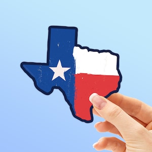 Pegatina para parachoques con la bandera del estado de Texas, calcomanía con el mapa de Lone Star TX para botella de agua Hydroflask y portátil, un regalo genial para tejanos, Dallas, Houston y Austin.