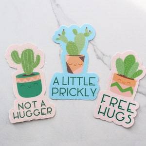 Gratis stickers knuffels cactus, schattige plantstickers voor Hydroflask-waterfles | Grappige sappige vinylstickers voor laptop, kamerplant moeder sticker
