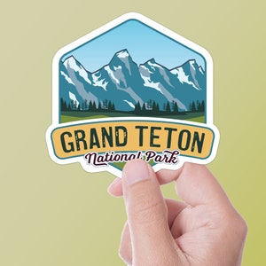 Grand Teton National Park Sticker for Hydroflask - Stickers for Laptop - Wyoming NP Tumbler Decal