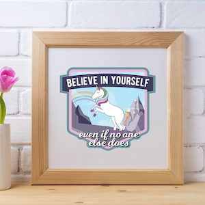 Believe in Yourself Nessie Printable Wall Art | Funny Loch Ness Monster Scotland Print | Cute Cryptid Quote Decor | Digital Download 2 Sizes