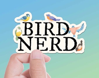 Bird Nerd Birding Sticker - Cute Birdwatcher Gift, Thoughtful Birdwatching Present for Outdoor Enthusiast, Educational Hobby Souvenir