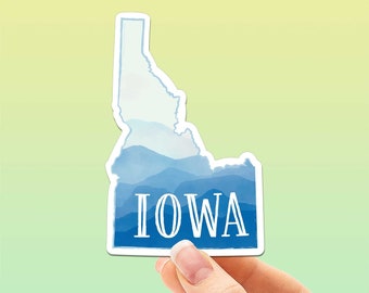 Iowa Idaho Sticker, Funny Idaho Native Geography Joke, PNW Local Humor Vinyl Decal, ID Mountains Sticker for Water Bottle or Car Bumper