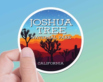 Joshua Tree National Park Sticker - Southern California Decal, Mojave and Colorado Desert JTNP Souvenir, Round Waterproof Outdoors CA Gift