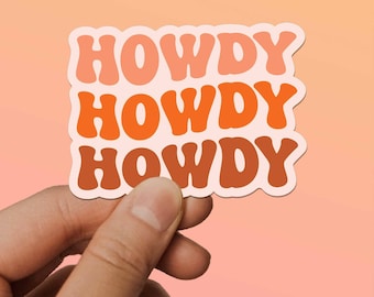 Howdy Southern Sticker for Hydroflask - Cute Girly Laptop Decals - Disco Cowgirl The Last Rodeo Theme Bachelorette Party Favors