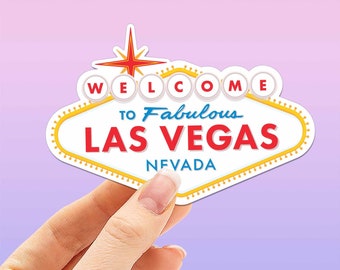Willkommen im fabelhaften Las Vegas Aufkleber - Vintage LV-Schild-Aufkleber für Hydroflask, Vegas Strip Souvenir, Nevada Autoaufkleber