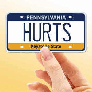 Jalen Hurts Philadelphia Eagles Sticker for Hydroflask Water Bottle, Philly Football Laptop Decals, Pennsylvania License Plate