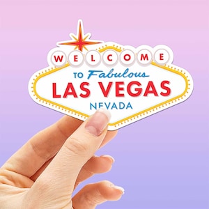 Pegatina "Bienvenido a la fabulosa Las Vegas": calcomanía vintage con el logo de LV para Hydroflask, recuerdo del Strip de Las Vegas y pegatina para parachoques de Nevada.