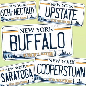 Naklejka na zderzak samochodu w Nowym Jorku - Wybierz ponad 20 nowojorskich naklejek na Hydroflask - Urocza pamiątkowa tablica rejestracyjna Upstate NY na laptopa
