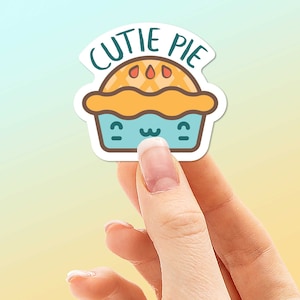 Mini Cutie Pie Sticker for Hydroflask - Funny Food Decal for Laptop - Cute Food Tumbler Sticker