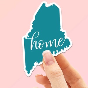Maine Home Sticker - Cute Maine State Outline Sticker for Hydroflask, Portland Bangor ME Laptop Decal