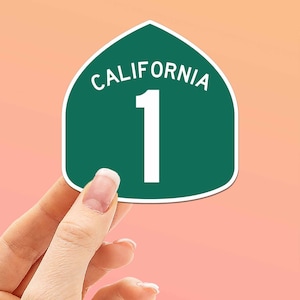 California Highway 1 Road Sign Sticker, PCH All American Road Decal, Waterproof Vinyl Bumper Sticker, Explore Iconic CA Travel Gifts