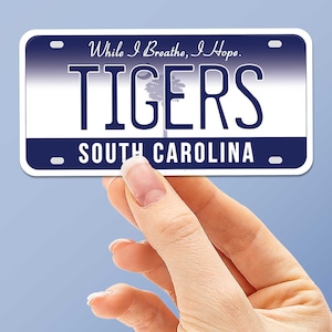 Tiger South Carolina Nummernschild Aufkleber, Clemson Tigers Autoaufkleber für Auto, Tiger Rag Aufkleber für Hydroflask & Laptop, Clemson SC Geschenk