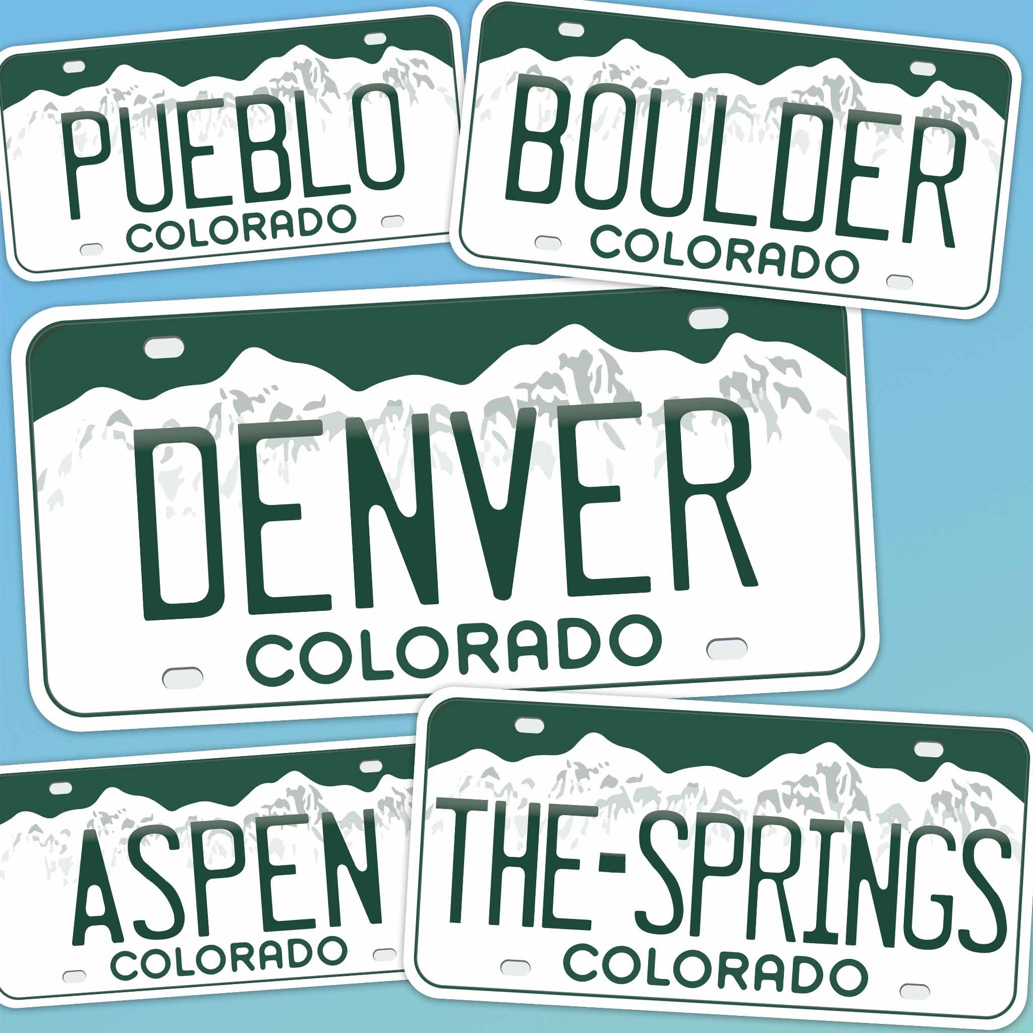 Colorado Nummernschild-Aufkleber - Wählen Sie Ihren Colorado City Aufkleber für die Hydroflask Wasserflasche - Rocky Mountain Geschenk
