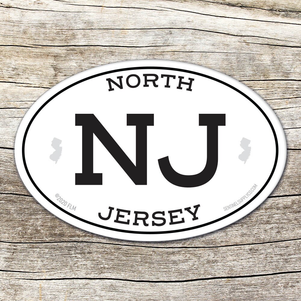 North Jersey NJ Stickers New Jersey White Oval Sticker Etsy