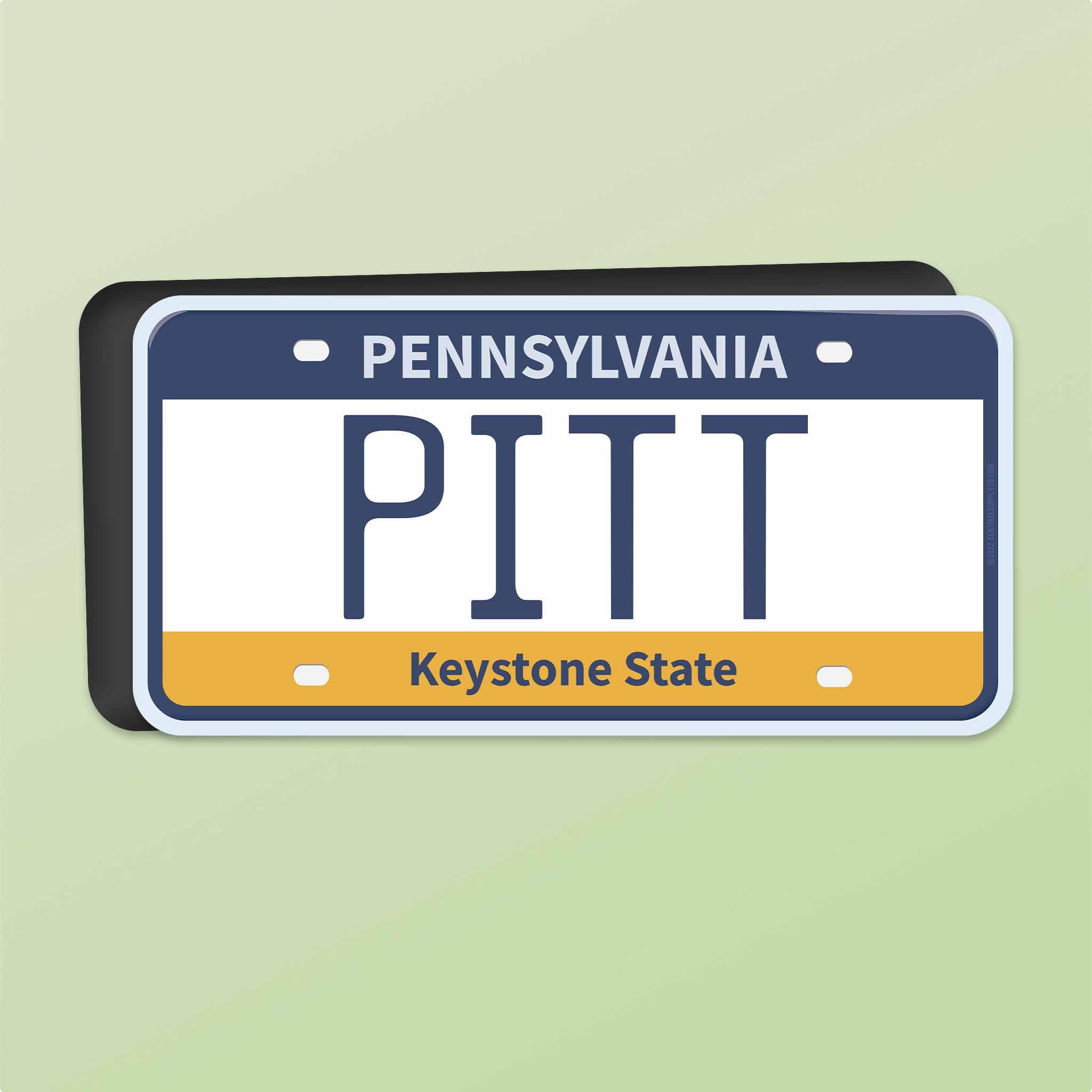 Pitt Pittsburgh PA Magnet for Car - Western Pennsylvania State License Plate Flexible Fridge Magnet - Cute Allegheny County PGH Gift
