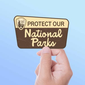 国立公園を守るステッカー、クラシックな公園入口標識デカール、公共土地保護ステッカー、ハイカーやキャンパーへの素敵なギフト
