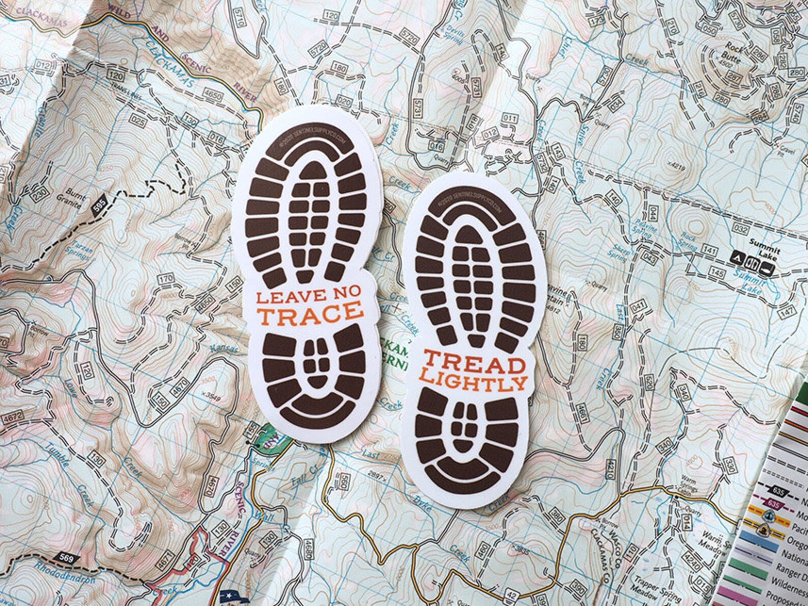 Set of 2 Tread Lightly Hiking Stickers Leave No Trace Hiking Etsy