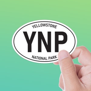 Yellowstone Autoaufkleber | YSP Weiss Oval Sticker für Hydroflask | Bozeman, Cody Wyoming, Jackson Hole, Grand Teton National Park Abziehbilder