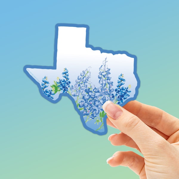 Texas Bluebonnets Sticker, Bluebonnet Texas Bumper Sticker for Women, Cute TX Stickers for Hydroflask | Lone Star Texas State Decals for Car