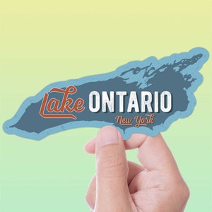 Calcomanía para parachoques de coche del lago Ontario, bonita calcomanía de recuerdo del norte del estado de Nueva York para vaso Hydroflask, calcomanía para portátil de Buffalo, Rochester, Cataratas del Niágara