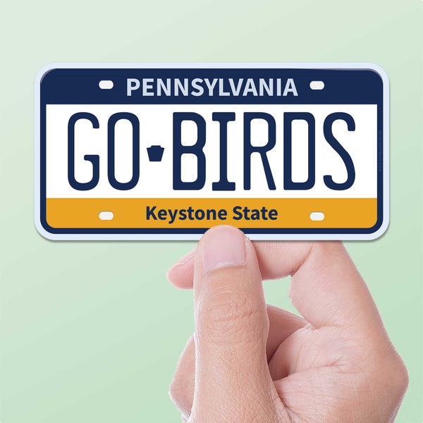 Go Birds Philadelphia Eagles Stickers, Philly Football Decals, Pennsylvania License Plate Sticker for Hydroflask, Laptop, Car, Water Bottle