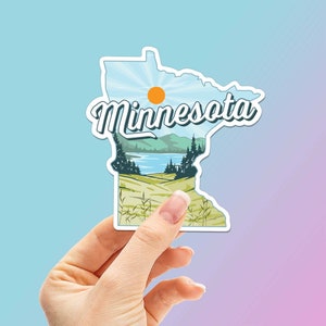 Minnesota Lakes sticker voor Hydroflask - Cool Midwest Explore sticker voor laptop - schattig MN natuur waterdicht vinyl sticker, Lake Life cadeau
