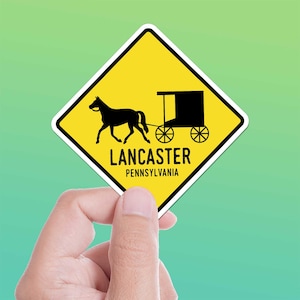 Lancaster Pennsylvania Autoaufkleber mit Pferd und Buggy - Lancaster County Aufkleber für Hydroflask
